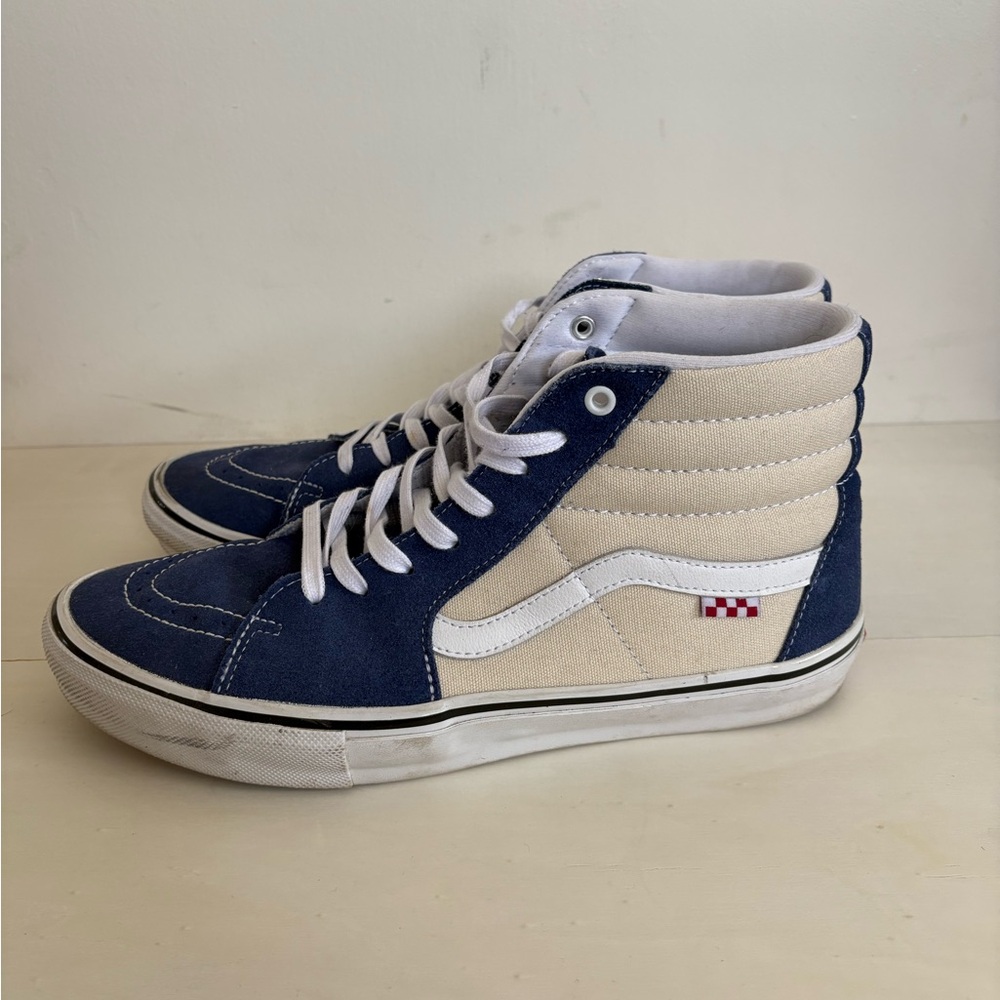 Vans Blue and White High-Top Sk8 Hi Sneakers - Men’s 12